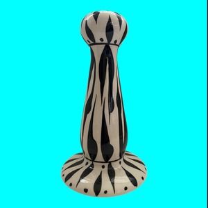 Evandale Porcelain Handpainted Zebra White Black Stripe 7” Signed Noble